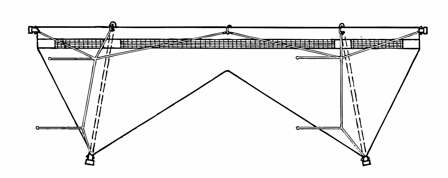 Fig. 2 — Sail, frame and bridle.