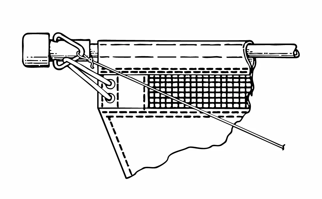 Fig. 9 — Wingtip: elastic loop and bridle tie-in.