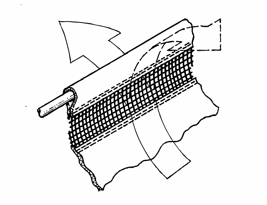 Fig. 10 — Reverse airflow: vent bleeds the nose pocket.