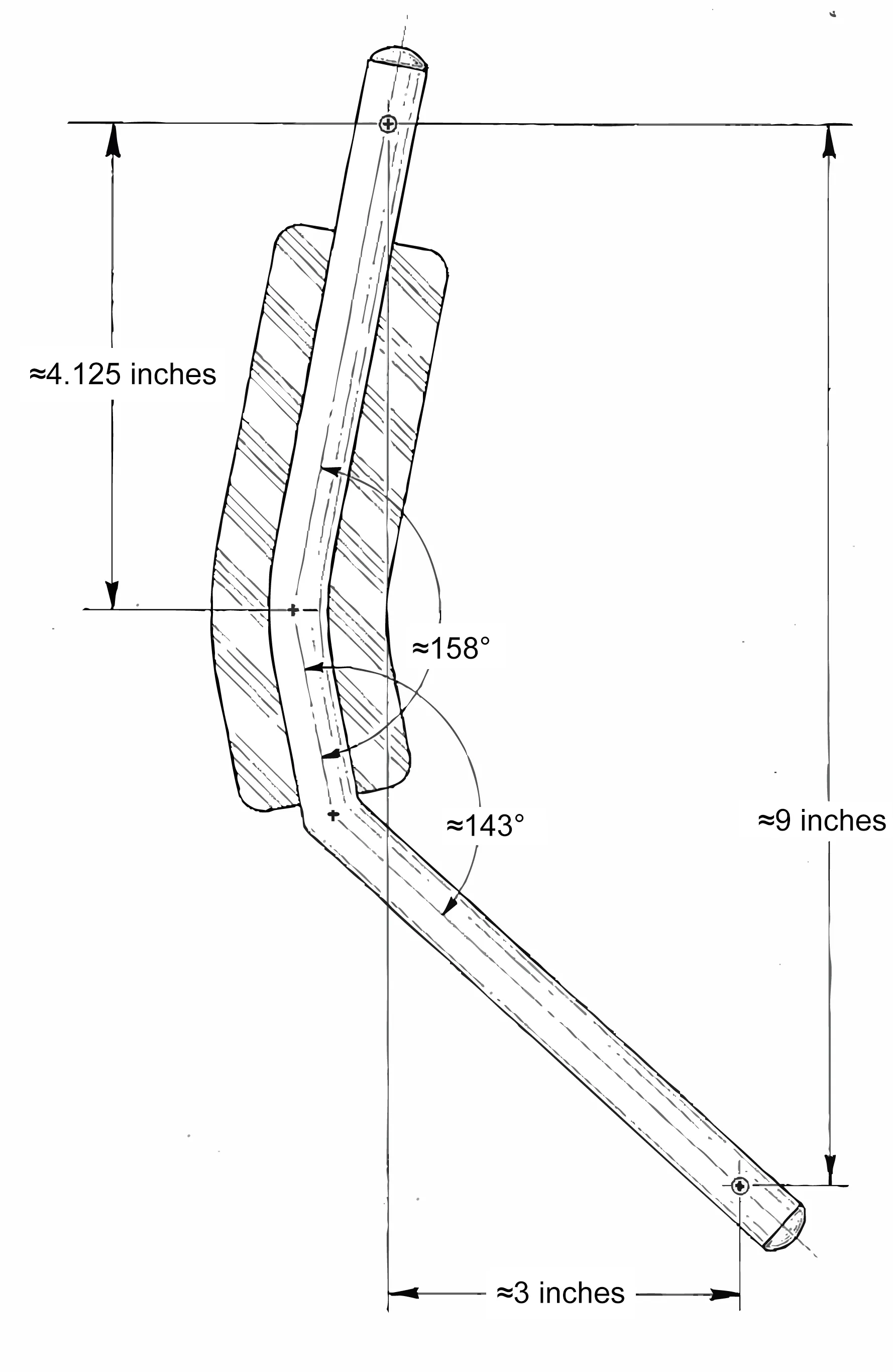 Fig. 14 — Side geometry and hand pivot (A/B relationships).