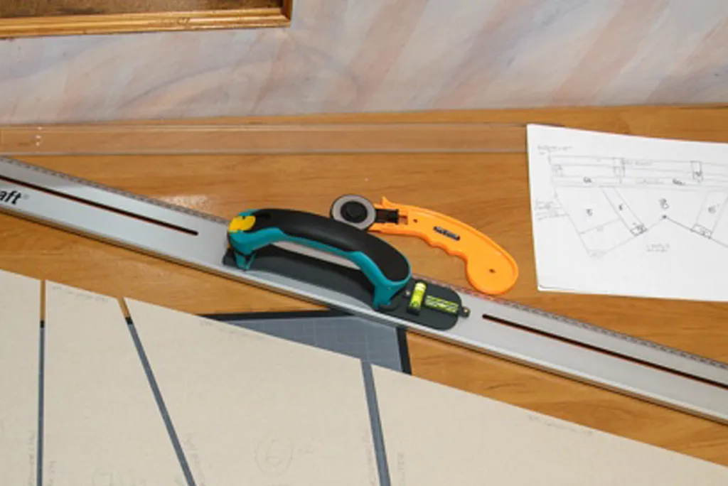 Tools for pattern cutting: ruler and rotary cutter