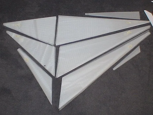 28 white Icarex panels cut (Internal panels for UL and HVTD.)