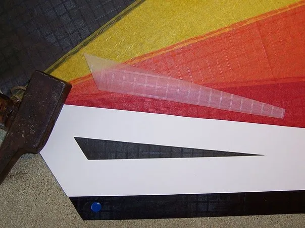 The template is positioned. The white Icarex panel is ready.