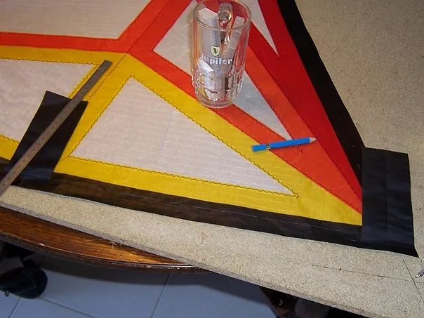 Leading edge - 1st stage. Assemble/glue leading edge dacron reinforcements.