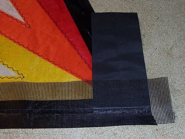 Leading edge - 1st stage. Assembly/gluing of leading edge dacron reinforcements.