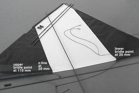 La voile du cerf-volant et les pièces pour rendre le cerf-volant prêt à voler