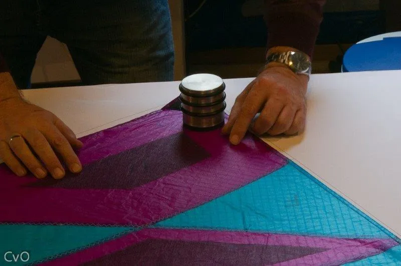 Utiliser des poids pour faire coïncider la voile avec le plan et la stabiliser